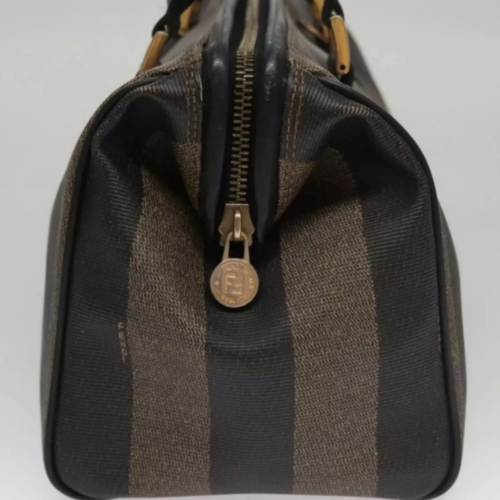 FENDI PECAN CANVAS HANDBAG BROWN/BLACK - Picture 2 of 16